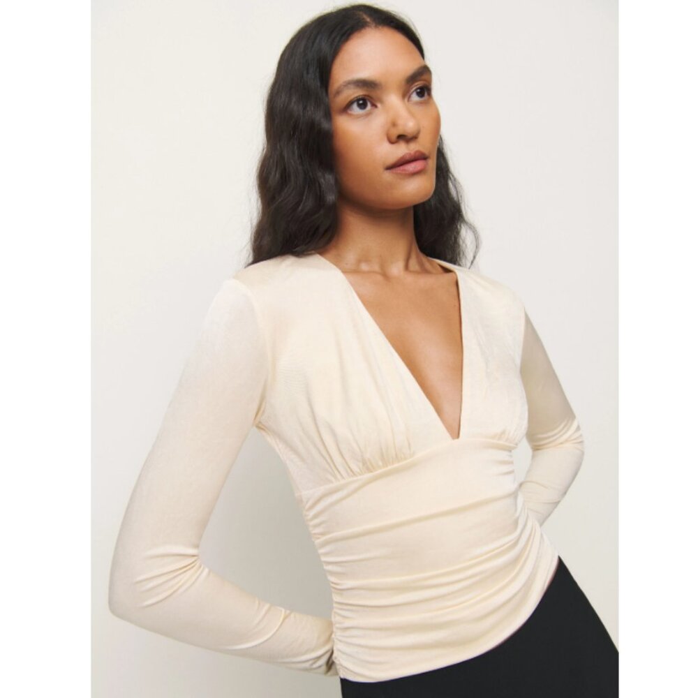 Reformation Ines Knit Top in Ivory